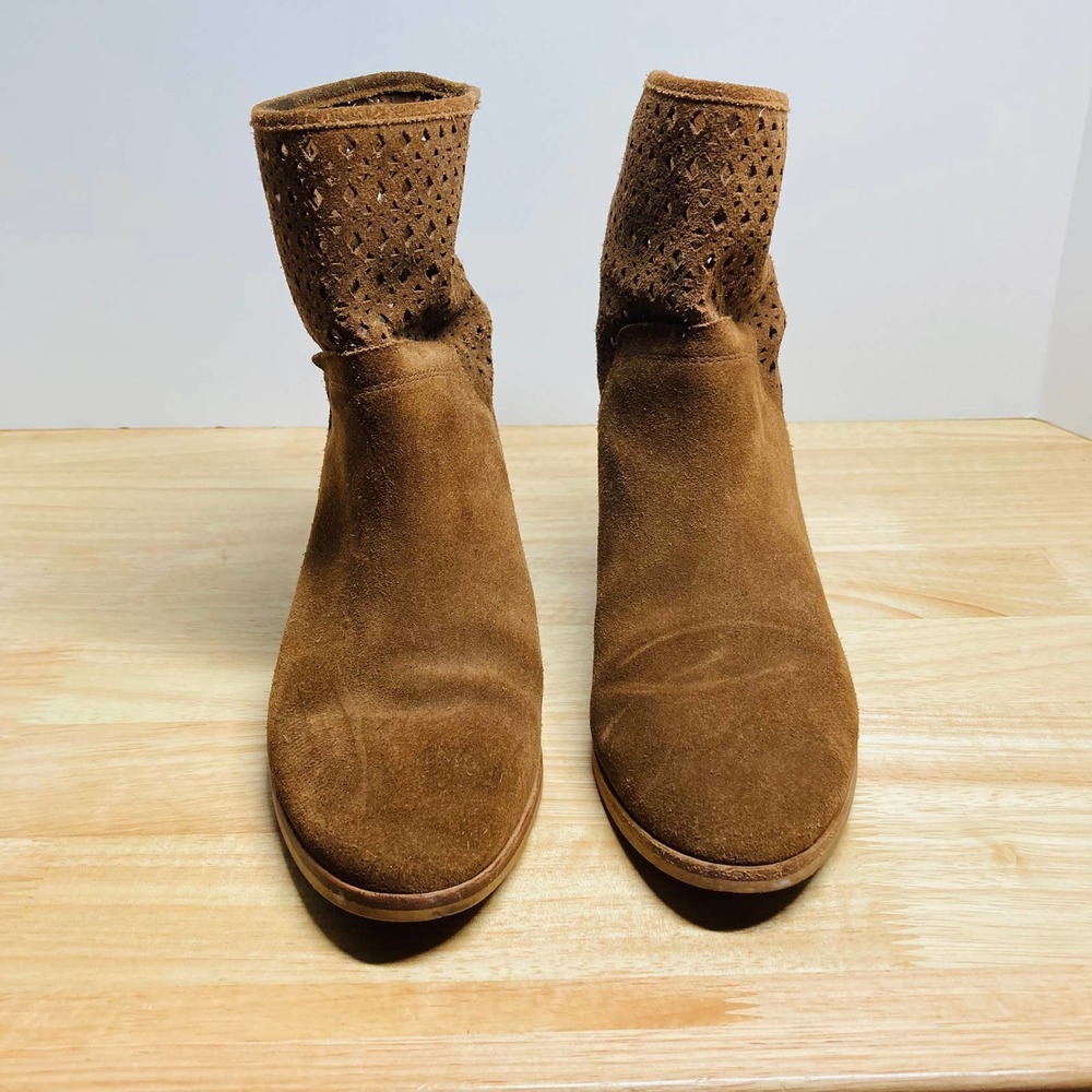 Michael Kors Graham Suede Ankle Boot  SIZE 8.5 m  Brown Tan Chestnut  Pre-Owned